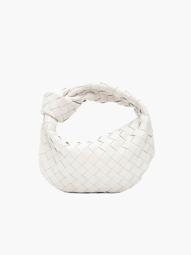 Mini Faux Leather Knot Bag - Braided Evening Clutch