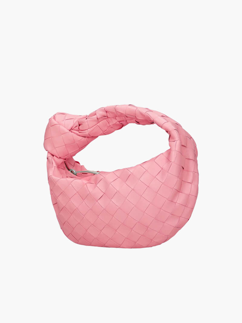 Mini Faux Leather Knot Bag - Braided Evening Clutch