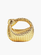 Mini Faux Leather Knot Bag - Braided Evening Clutch