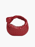 Mini Faux Leather Knot Bag - Braided Evening Clutch