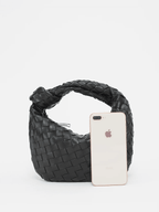 Mini Faux Leather Knot Bag - Braided Evening Clutch