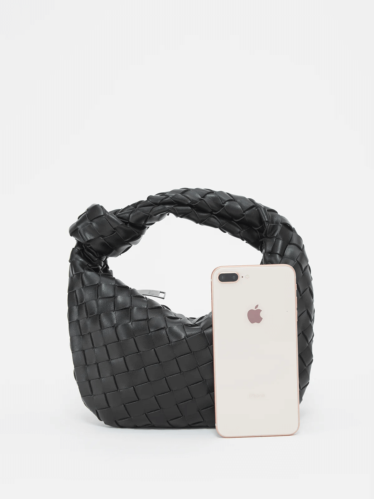Mini Faux Leather Knot Bag - Braided Evening Clutch