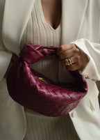 Mini Faux Leather Knot Bag - Braided Evening Clutch