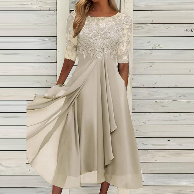 Women's Sleeveless Midi Dress – Flowing Silhouette
