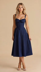 Kiana Fitted Waist Midi Dress
