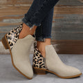 Women's Chelsea Boots with Leopard Heel Detail