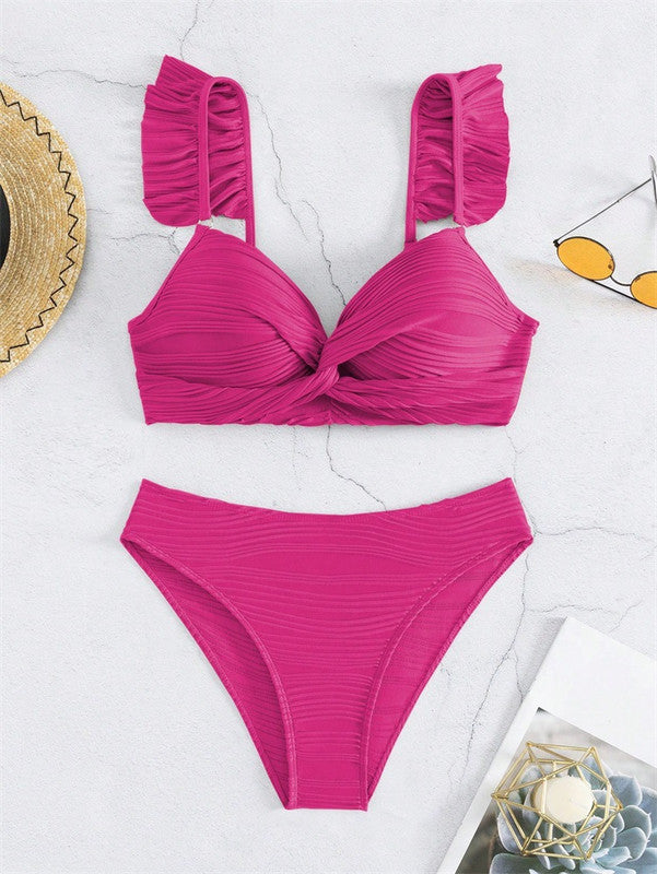 Twist Bikini Set - Push-Up Top Structured Fabric