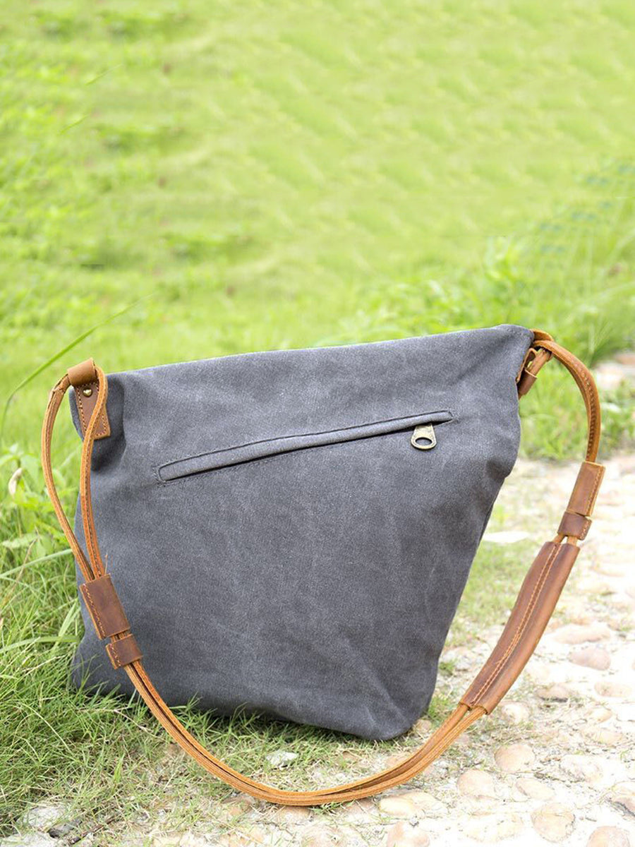 Women's Canvas & Leather Crossbody Bag