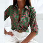 Raquel | Blusa Estampada Con Cuello