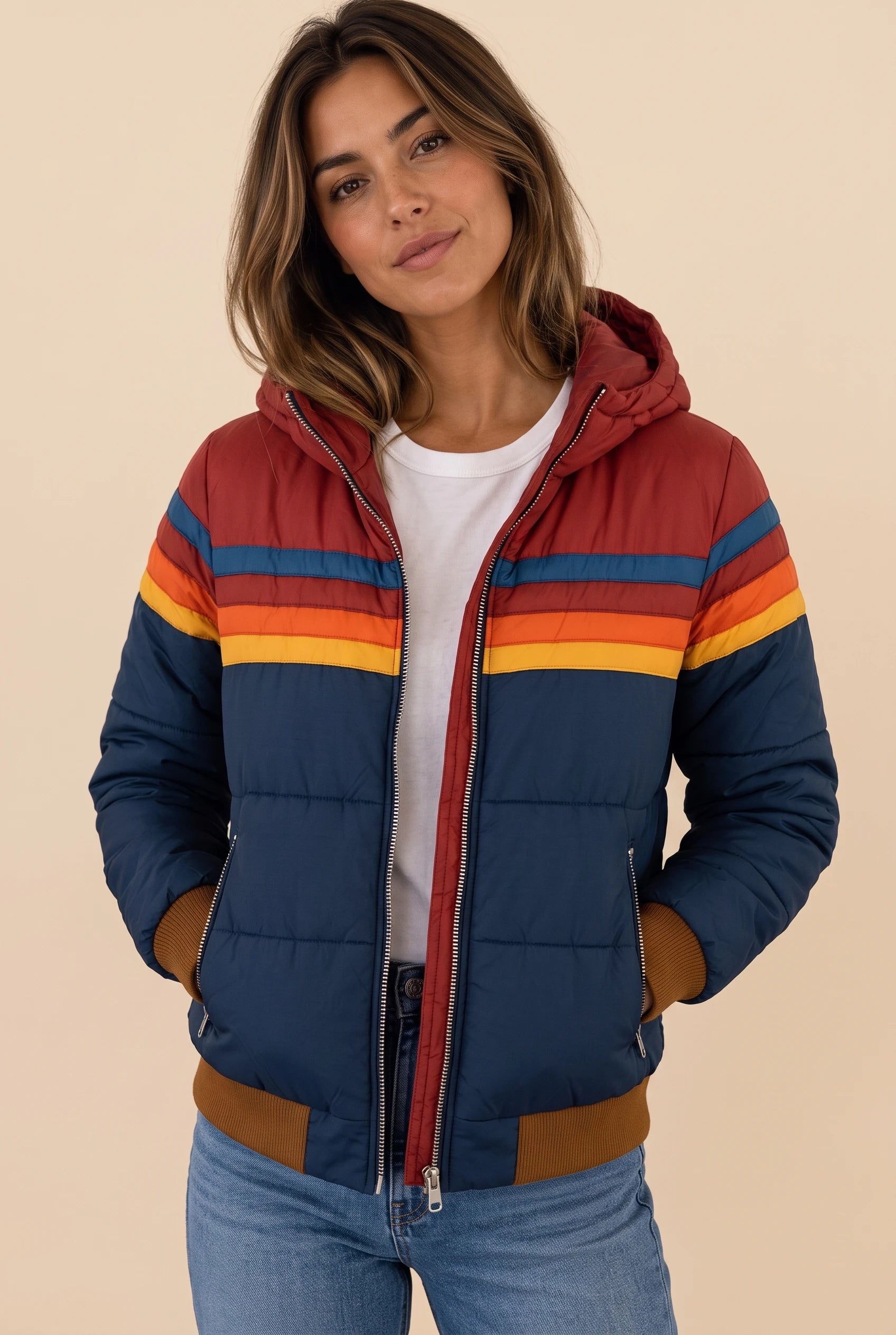 Women's Retro Hooded Puffer Jacket