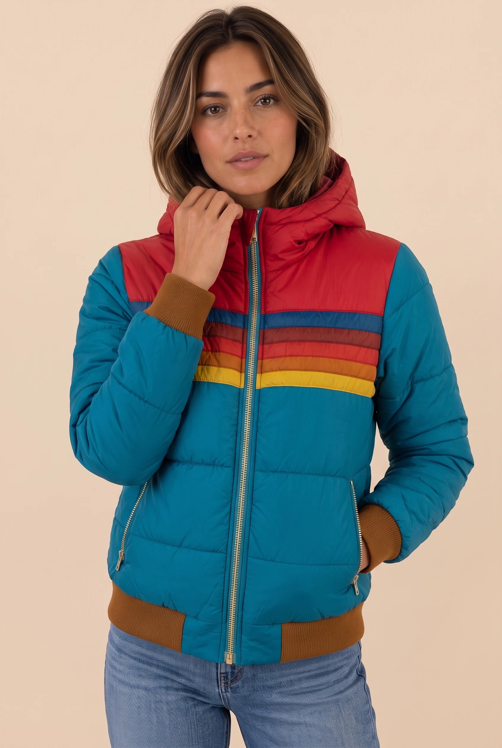 Women's Retro Hooded Puffer Jacket