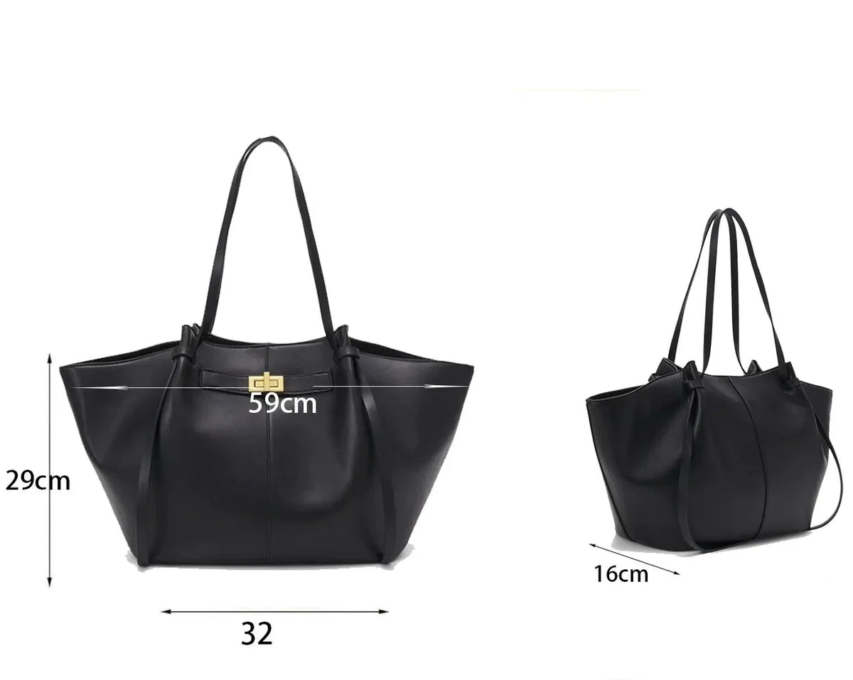 Women's Chic Large Tote Bag – Faux Leather