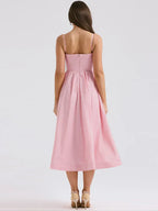 Jovie A-Line Sleeveless Midi Dress – Spaghetti Strap