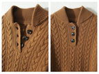 Arden Women’s Cable-Knit Cashmere Sweater – Button-Up