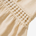 Women's Crochet Lace Flutter Sleeve Mini Dress