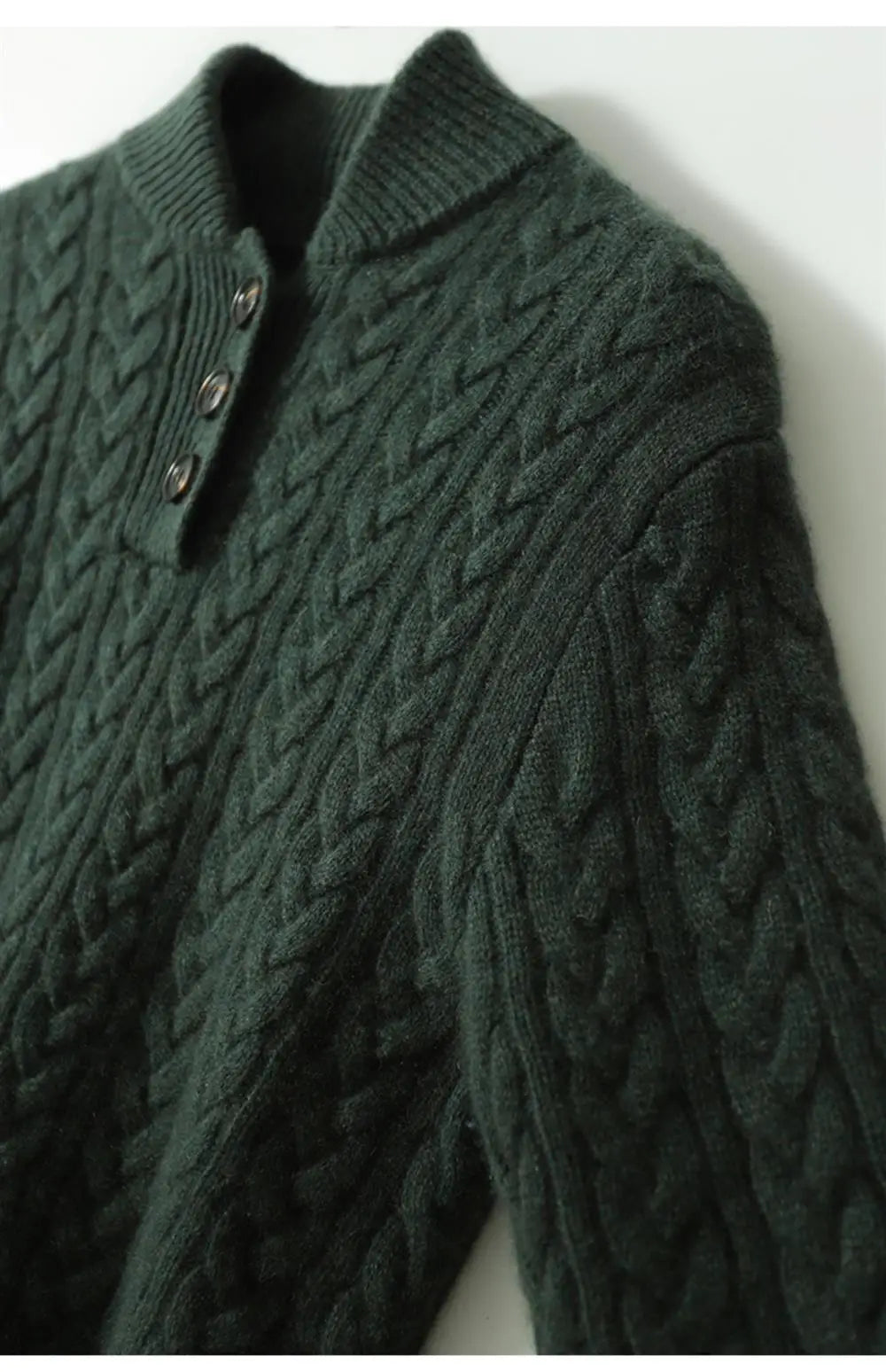 Arden Women’s Cable-Knit Cashmere Sweater – Button-Up