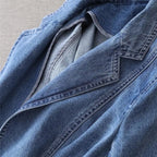 Women's Fitted Denim Blazer Jacket – Single Button