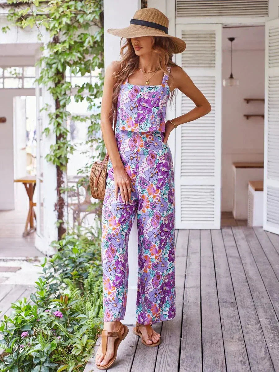 Valeria | Mono Floral De Pierna Ancha