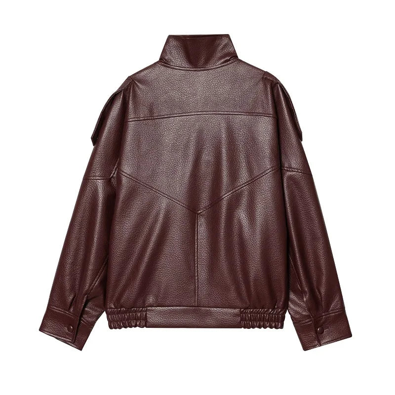 Harper | Chic Faux Leather Jacket – Oversized