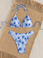 Seashell Starfish Bikini Set - Ocean Blue Print