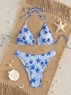 Seashell Starfish Bikini Set - Ocean Blue Print