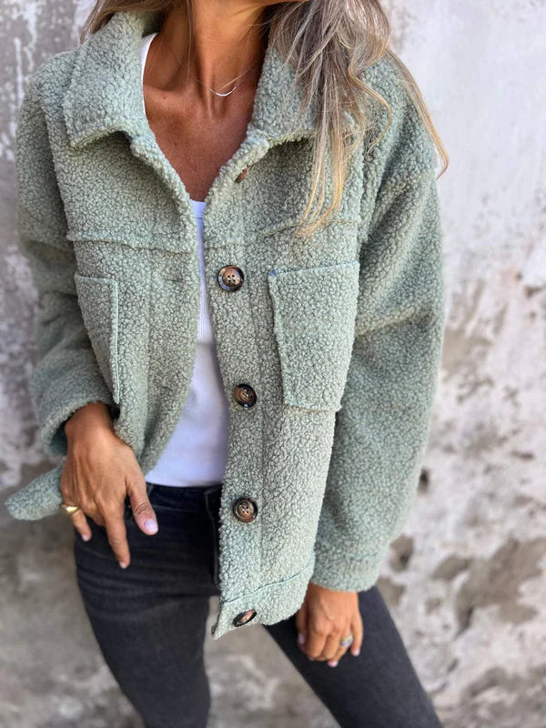 Women's Short Winter Jacket – Lapel Collar