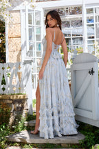 Women's V-Neck Ruffle A-Line Maxi Dress