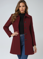 Women's Elegant Winter Trench Coat – Single Breasted