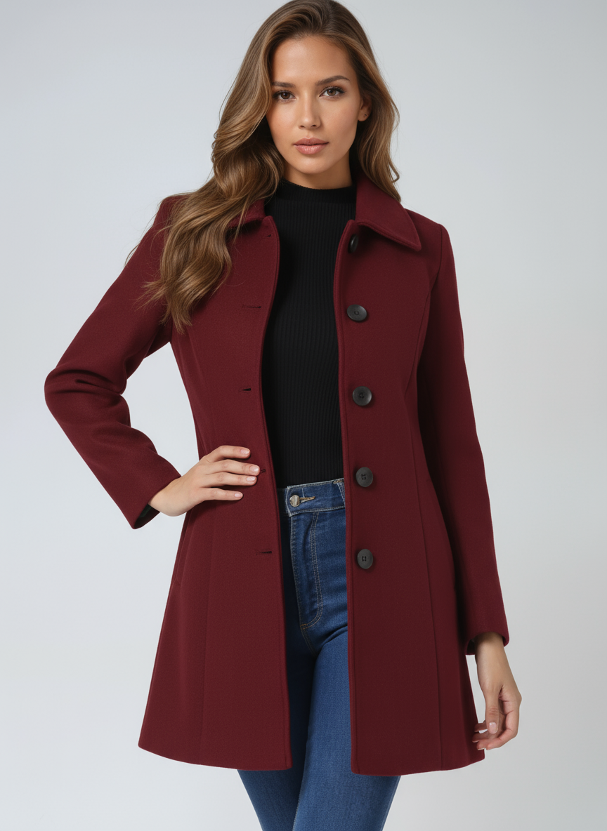 Women's Elegant Winter Trench Coat – Single Breasted