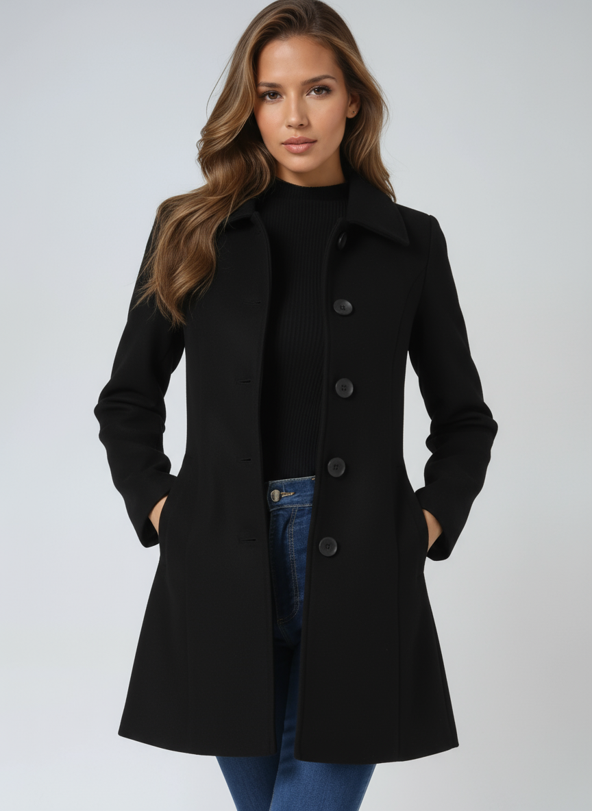 Women's Elegant Winter Trench Coat – Single Breasted