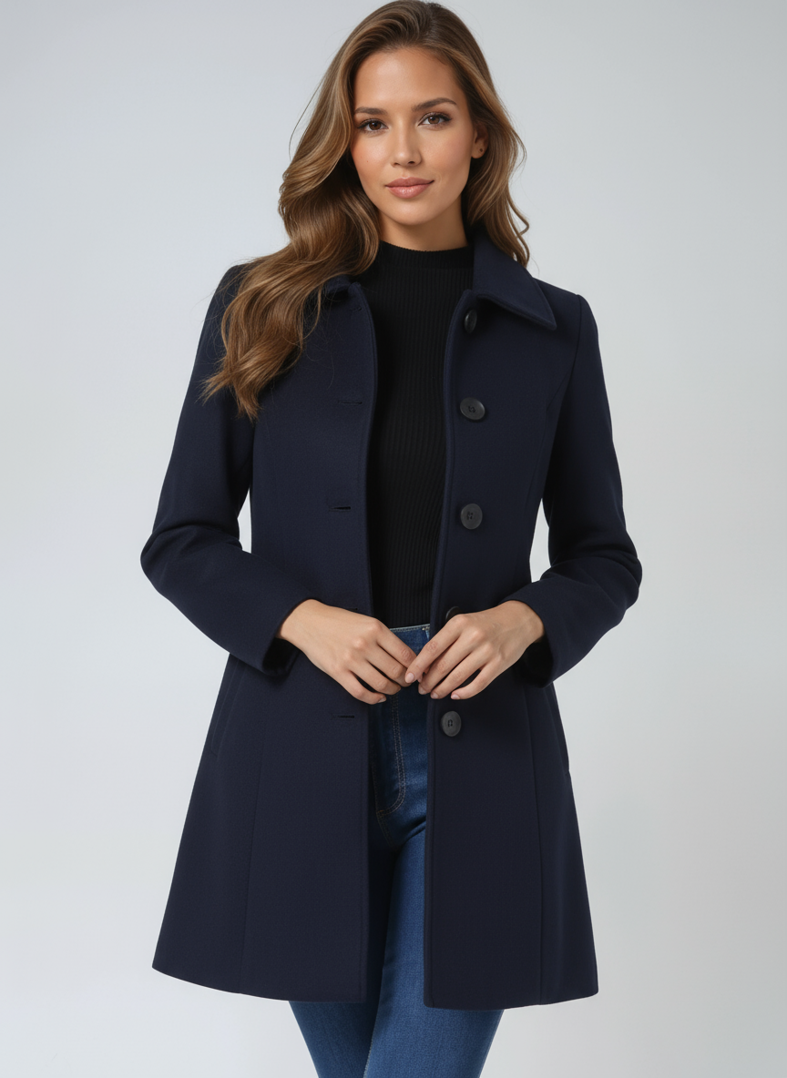 Women's Elegant Winter Trench Coat – Single Breasted