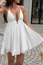 Women's Camisole A-Line Mini Dress – Metal Buckle