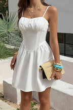 Women's Corset Mini Dress – Lace Trim Sleeveless