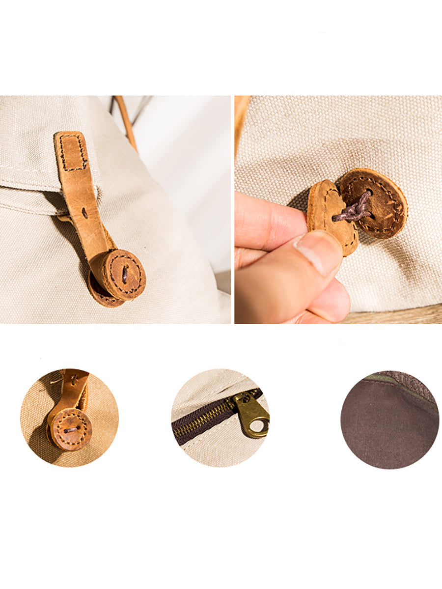 Damen Umhängetasche aus Canvas und Leder
