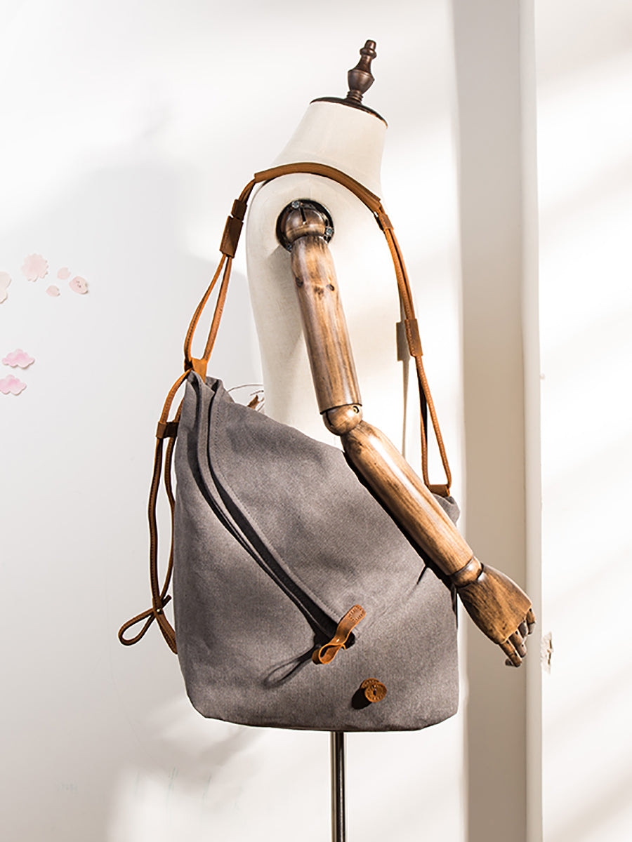 Women's Canvas & Leather Crossbody Bag