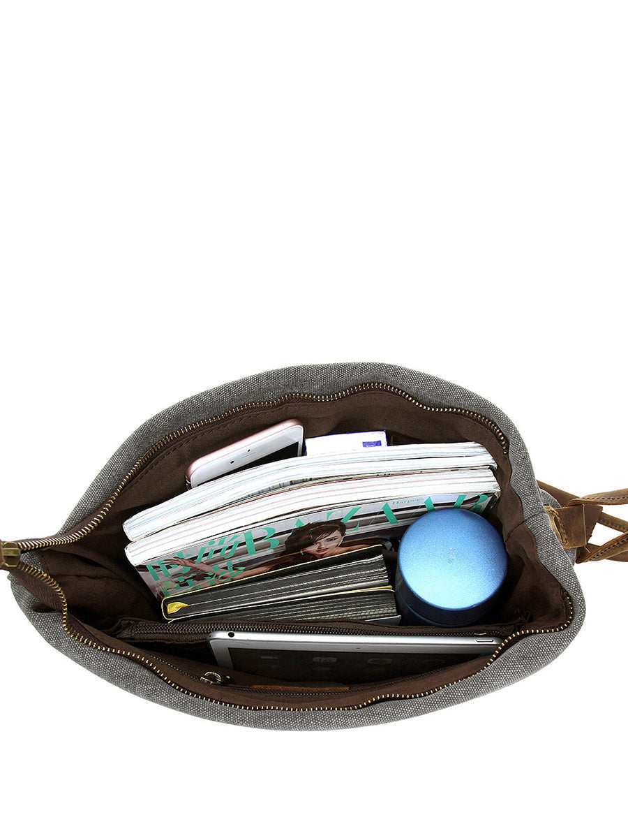 Women's Canvas & Leather Crossbody Bag