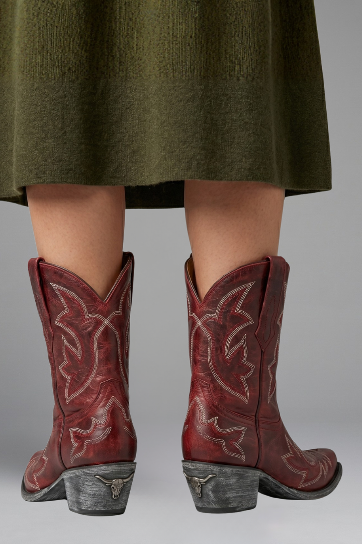 Women's Embroidered Western Boots – Mid-Calf