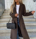 Women's Long Sleeve Trench Coat – Relaxed Fit