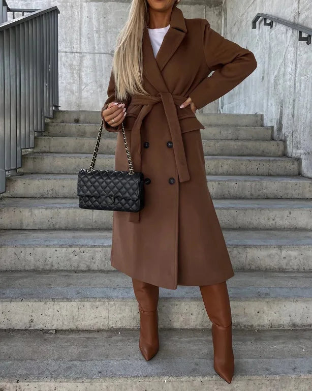 Women's Long Sleeve Trench Coat – Relaxed Fit