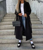 Women's Long Sleeve Trench Coat – Relaxed Fit
