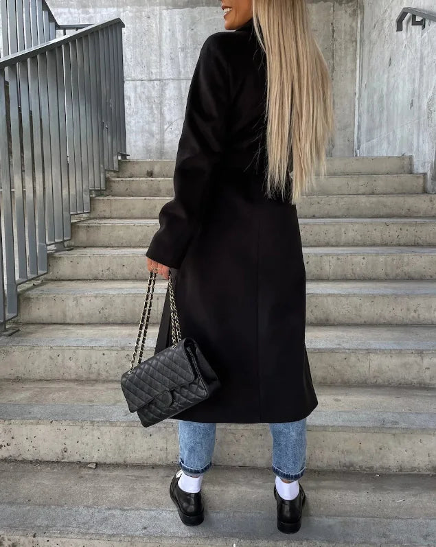 Women's Long Sleeve Trench Coat – Relaxed Fit