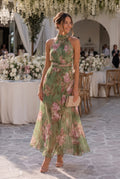 Women's Floral Halter Maxi Dress – Wedding Guest