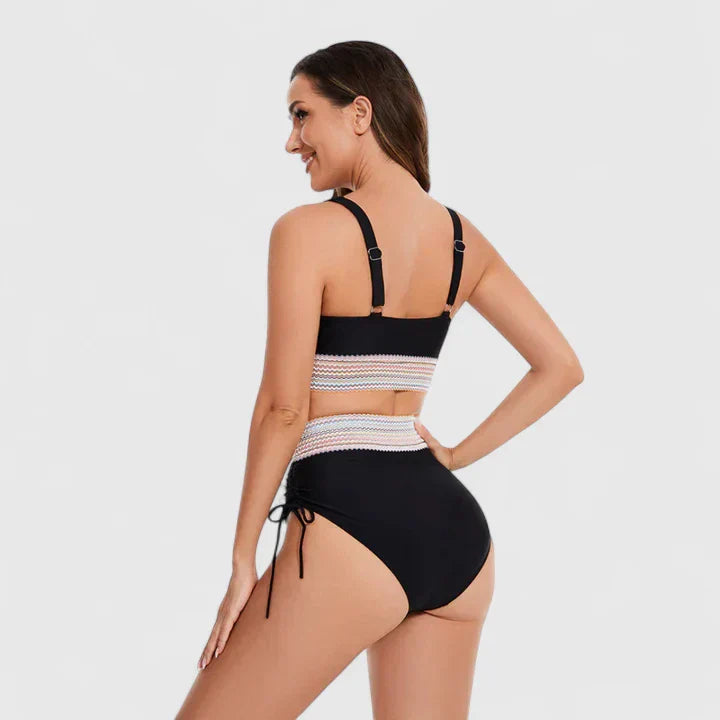 High-Waist Bikini Set - V-Neck Tummy Control