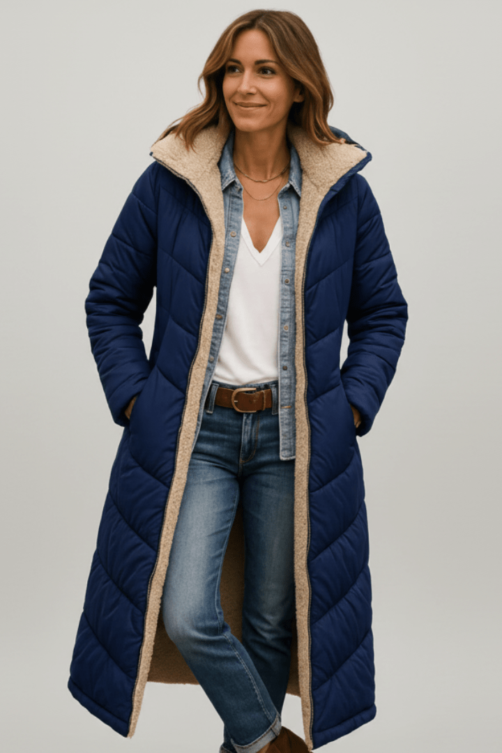 Amelia Laurent Hooded Longline Puffer Coat