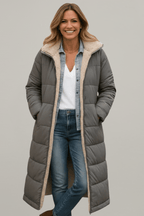 Amelia Laurent Hooded Longline Puffer Coat