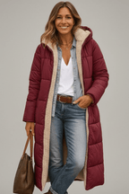 Amelia Laurent Hooded Longline Puffer Coat