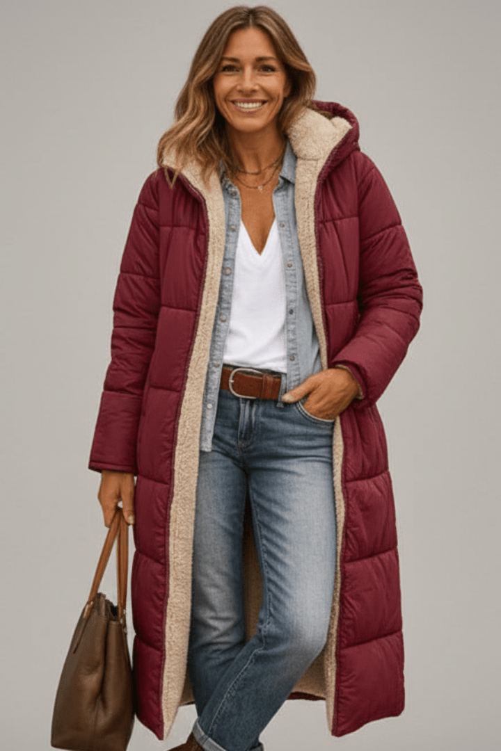 Amelia Laurent Hooded Longline Puffer Coat