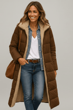 Amelia Laurent Hooded Longline Puffer Coat