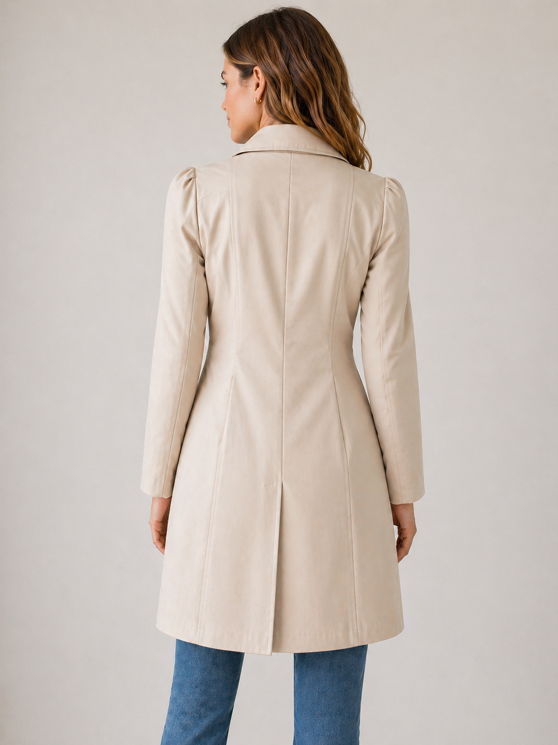Women’s Tailored Trench Coat – Short Buttoned