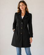 Women’s Tailored Trench Coat – Short Buttoned